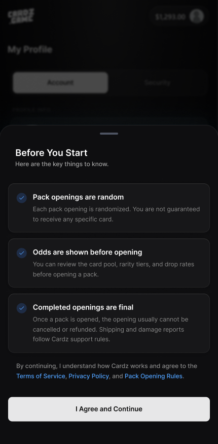 Before You Start modal